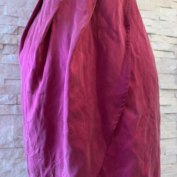 MAISON - Short Pink silk Dress - Illusion Neckline - Plegged type skirt - Large - Picture 7 of 10